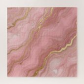 Puzzle Marbre Abstrait Luxueux en Or Rose (Horizontal)