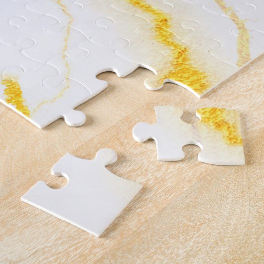 Puzzle Marbre blanc de Parties scintillant Or Elegant Ext (Côté)