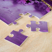 Puzzle Marbre d'agate noir violet Glamour foncé Doré (Côté)