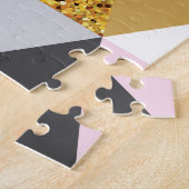 Puzzle Marbre doré, texture géométrique transparente (Côté)