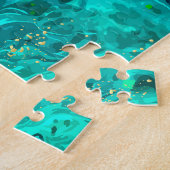 Puzzle Marbre vert & Or : Texture luxueuse (Côté)