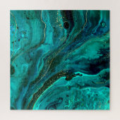 Puzzle Marbre vert & Or : Texture luxueuse (Vertical)