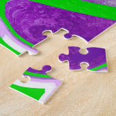 Puzzle Marbre vert pourpre et citron vert   (Côté)