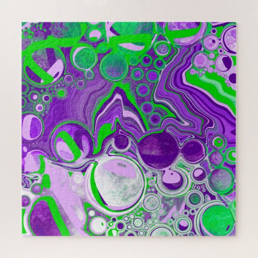 Puzzle Marbre vert pourpre et citron vert (Horizontal)