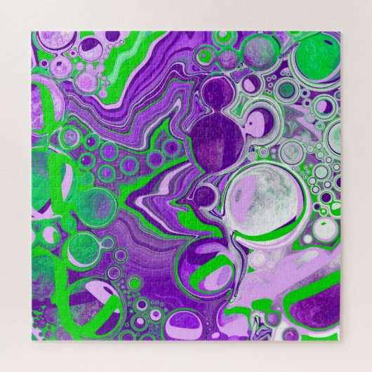 Puzzle Marbre vert pourpre et citron vert   (Vertical)