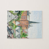 Puzzle Marburg Altstadt Allemagne Peinture Townscape (Horizontal)