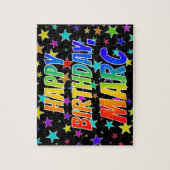 Puzzle "MARC" Prénom, Fun "JOYEUX ANNIVERSAIRE" (Vertical)
