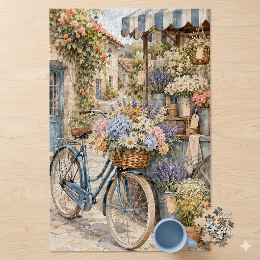 Puzzle Marché de fleurs Bloomcore avec bicyclette