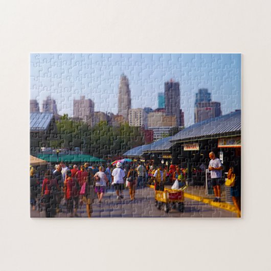 Puzzle Marché de ville et horizon du centre de Kansas (Horizontal)