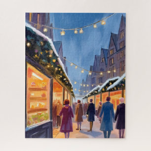 Puzzle Marché des Fêtes Joyeux Noël Peinture