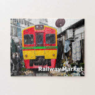 Puzzle Marché ferroviaire Mae Klong Vintage Thaïlande Ret