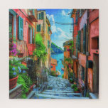 Puzzle Marche maritime italienne colorée Cinque Terre Cha<br><div class="desc">Entrez dans la beauté vibrante de la côte italienne avec ce puzzle capturant un étroit escalier en pierre encadré par des bâtiments colorés et des plantes en pots luxuriants. Inspirée par le charme des Cinque Terre, la scène mène le regard des balcons fleuris et des fenêtres à volets vers un...</div>