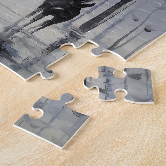 Puzzle Marche sous la pluie (Côté)