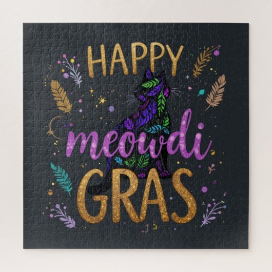 Puzzle Mardi Gras avec chat (Vertical)