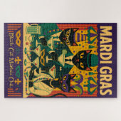 Puzzle Mardi Gras Black Cat Martini Club Trio (Horizontal)