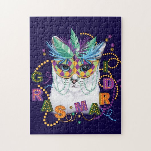 Puzzle Mardi Gras Chat, Funny Mardi Gras (Vertical)