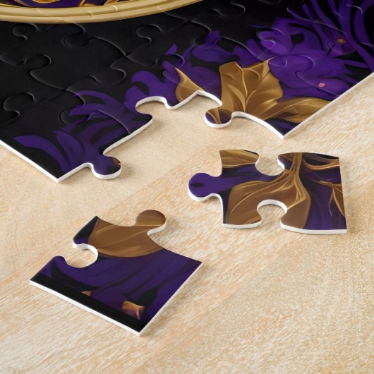 Puzzle Mardi Gras Gold violet vert Hamsas Art (Côté)