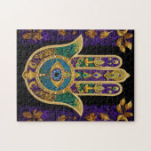 Puzzle Mardi Gras Gold violet vert Hamsas Art (Horizontal)