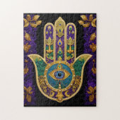 Puzzle Mardi Gras Gold violet vert Hamsas Art (Vertical)