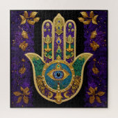 Puzzle Mardi Gras Gold violet vert Hamsas Art (Vertical)