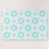 Puzzle Marguerite délicate blanche et turquoise, point mo (Horizontal)