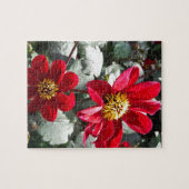 Puzzle marguerite rose chaud rouge / marguerites fleurs (Horizontal)