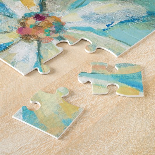 Puzzle Marguerites blanches sur le bleu (Côté)