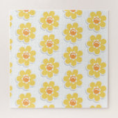 Puzzle Marguerites de printemps sur fond blanc (Horizontal)