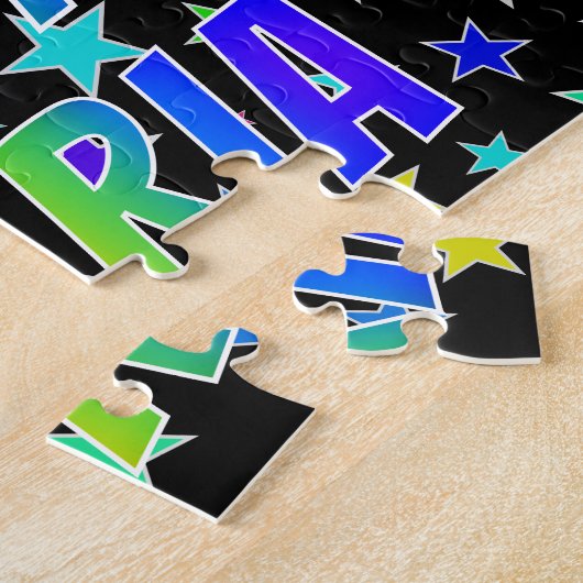 Puzzle "MARIA" Prénom, Amusant "HEUREUX ANNIVERSAIRE" (Côté)