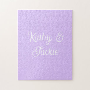 Puzzle Mariage couple rétro pastel violet nom stylé na