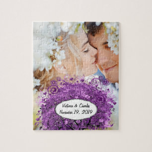 Puzzle Mariage de feuille d'arbre de coeur violet radiant