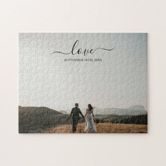Puzzle Mariage de script mariage de la mémoire photo Love (Horizontal)