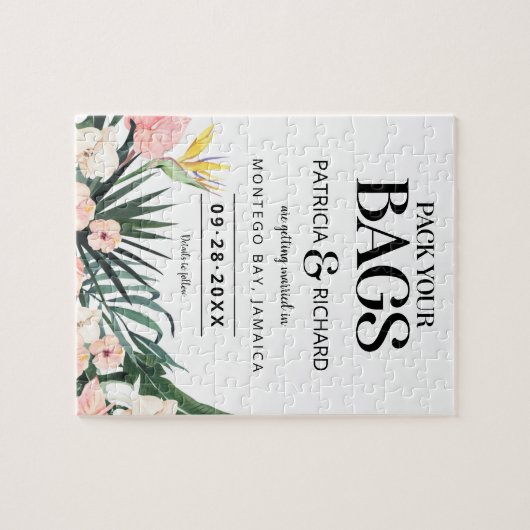 Puzzle Mariage Destination Tropicale Enregistrer La Date (Horizontal)