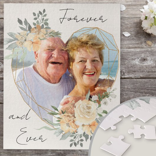 Puzzle Mariage d'or Coeur pour toujours et jamais photo