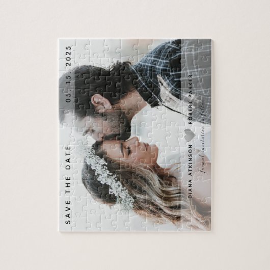 Puzzle Mariage Enregistrer La Date Invitation (Vertical)