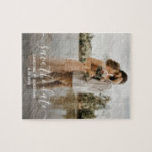 Puzzle Mariage Enregistrer la date Photo Script Calligrap (Horizontal)