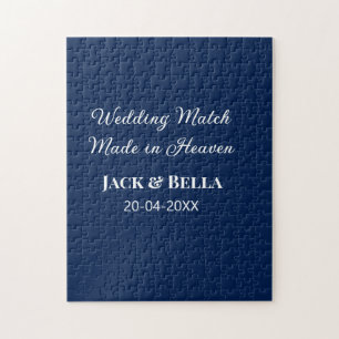 Puzzle Mariage Match fait au ciel mariage faveurs bleu