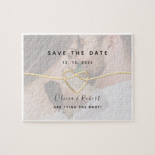 Puzzle Mariage Photo Simple Enregistrer La Date Invitatio (Horizontal)