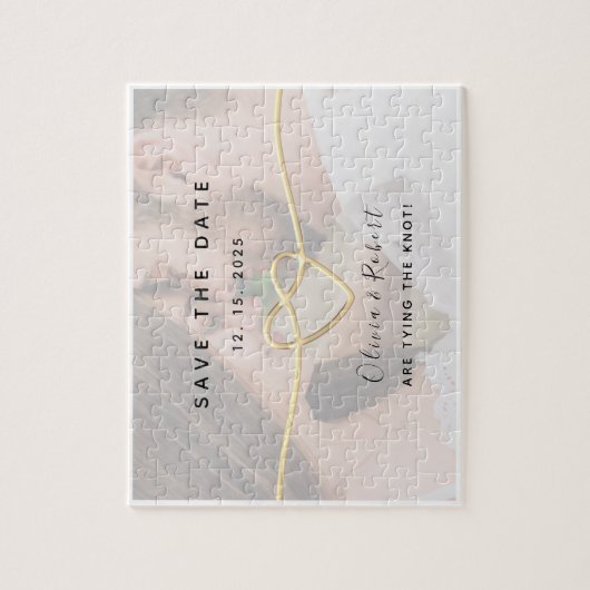Puzzle Mariage Photo Simple Enregistrer La Date Invitatio (Vertical)