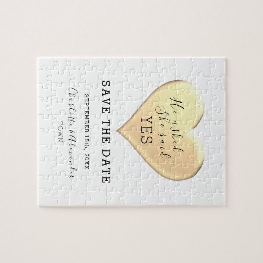 Puzzle Mariage Simple Enregistrer La Date (Horizontal)