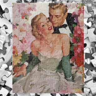 Puzzle Mariage vintage, mariée rétro et mariée mariée mar