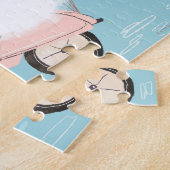 Puzzle Mariée à cheval sur un scooter (Côté)