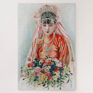 Puzzle Mariée en rouge au Mariage chinois à Shanghai