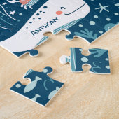 Puzzle Marine Bleu et blanc Motif de l'océan marin (Côté)