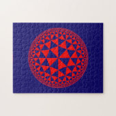 Puzzle Marine bleu et triangle rouge Rempli Mandala (Horizontal)