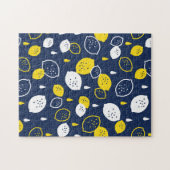 Puzzle Marine Blue Lemon Art - Refresh Citrus Design (Horizontal)
