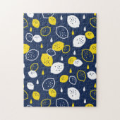 Puzzle Marine Blue Lemon Art - Refresh Citrus Design (Vertical)