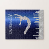 Puzzle Marine Blue Metallic Argent Sparkle Gymnastique (Horizontal)