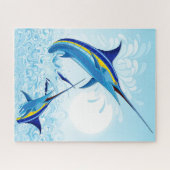 Puzzle Marlin Bleu Jaillissant de l'Océan (Horizontal)