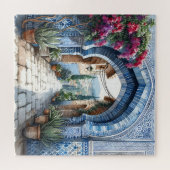 Puzzle Maroc Carreaux Bleus Arc Birthay Cadeau Mariage (Horizontal)
